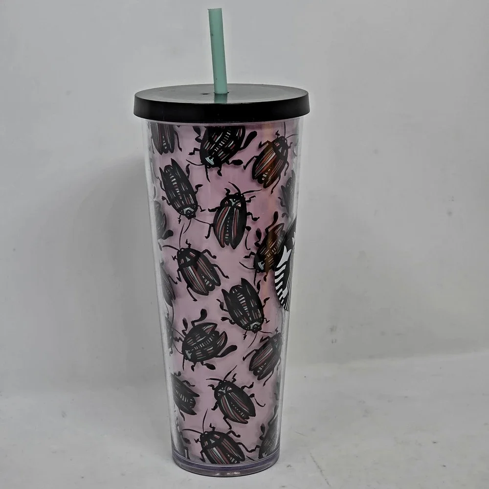 Starbucks Pink Beetle 24oz Tumbler Cold Cup Venti RARE